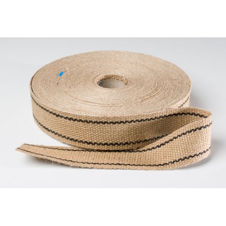 Sangle en jute 40mm rayée noire