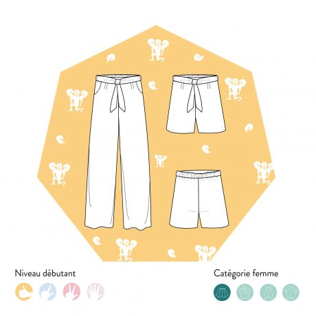 Patron Les Patronnes pantalon ou short élastiqué femme