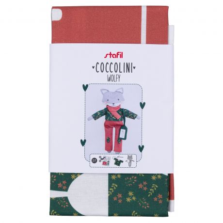 Tissu imprimé pour doudou wolfy 56x75 cm