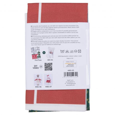 Tissu imprimé pour doudou wolfy 56x75 cm