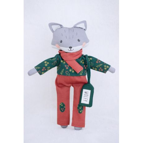 Tissu imprimé pour doudou wolfy 56x75 cm