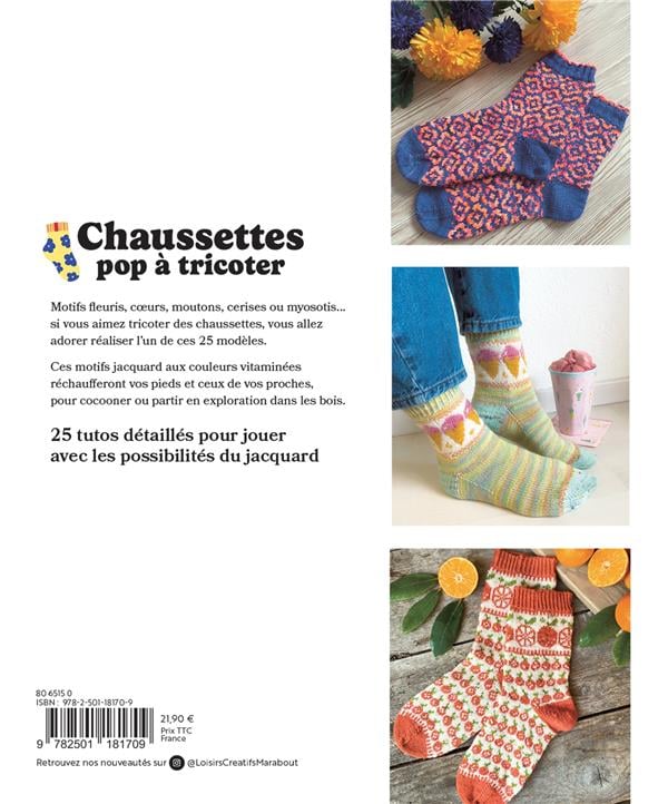 Chaussettes gaies et colorées : 25 motifs jacquard à tricoter