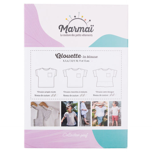 Patron Marmaï blouse mixte alouette 4 -12 ans