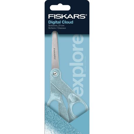Ciseaux Fiskars 21 cm bleu paillette