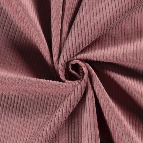 Tissu velours côtelé VIEUX ROSE