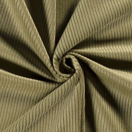 Tissu velours côtelé vert olive