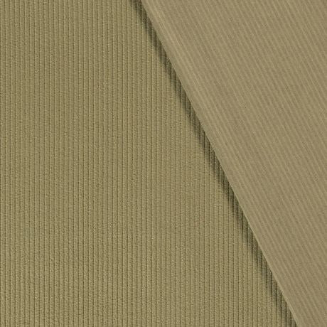 Tissu velours côtelé vert olive