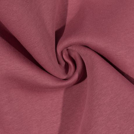 Tissu sweat brossé envers gratté vieux rose