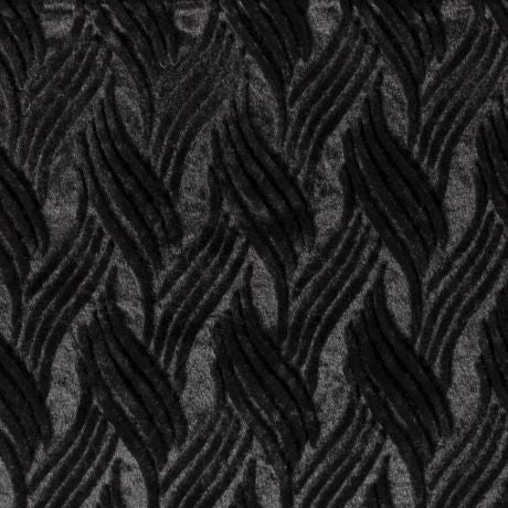 Tissu fausse fourrure gaufrée noir