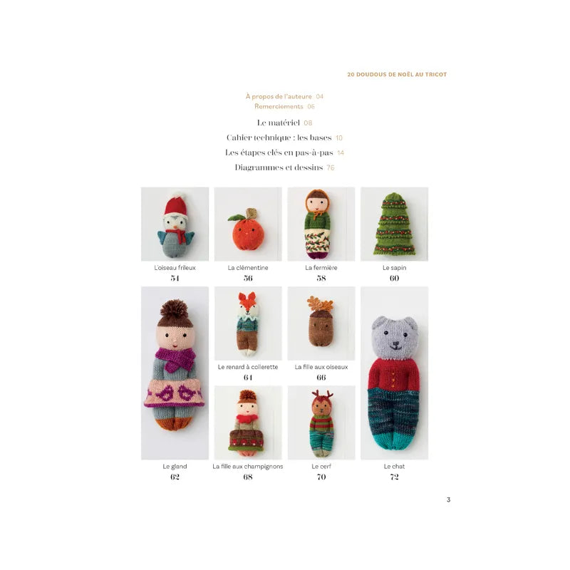 20 doudous de Noël au tricot