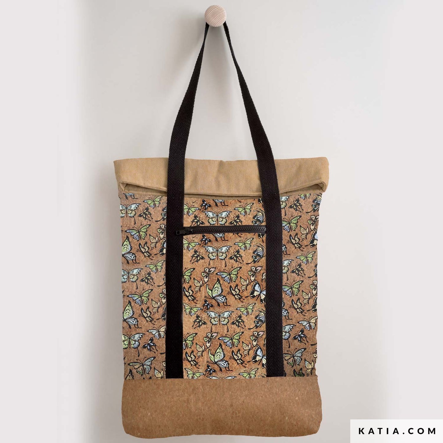 TISSU LIEGE CORK GOLD PRINT BUTTERFLY BRIGHT