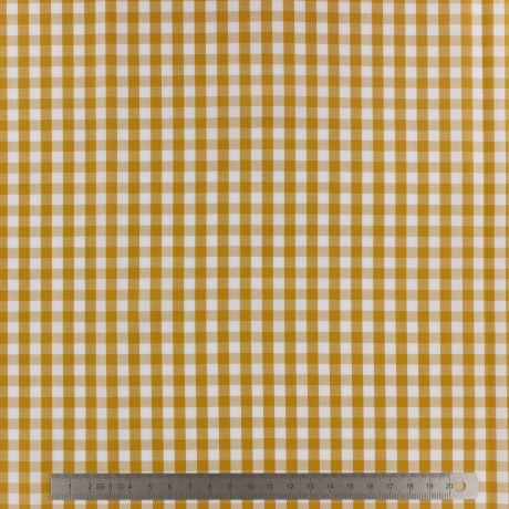 Tissu vichy popeline coton 6/6mm SAFRAN