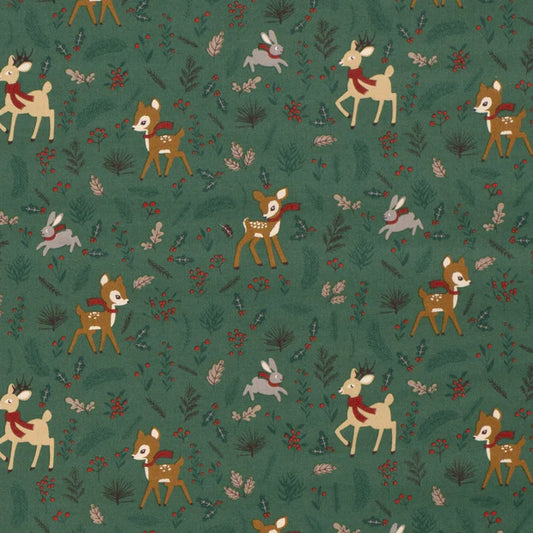 Popeline de coton imprimé de Noël