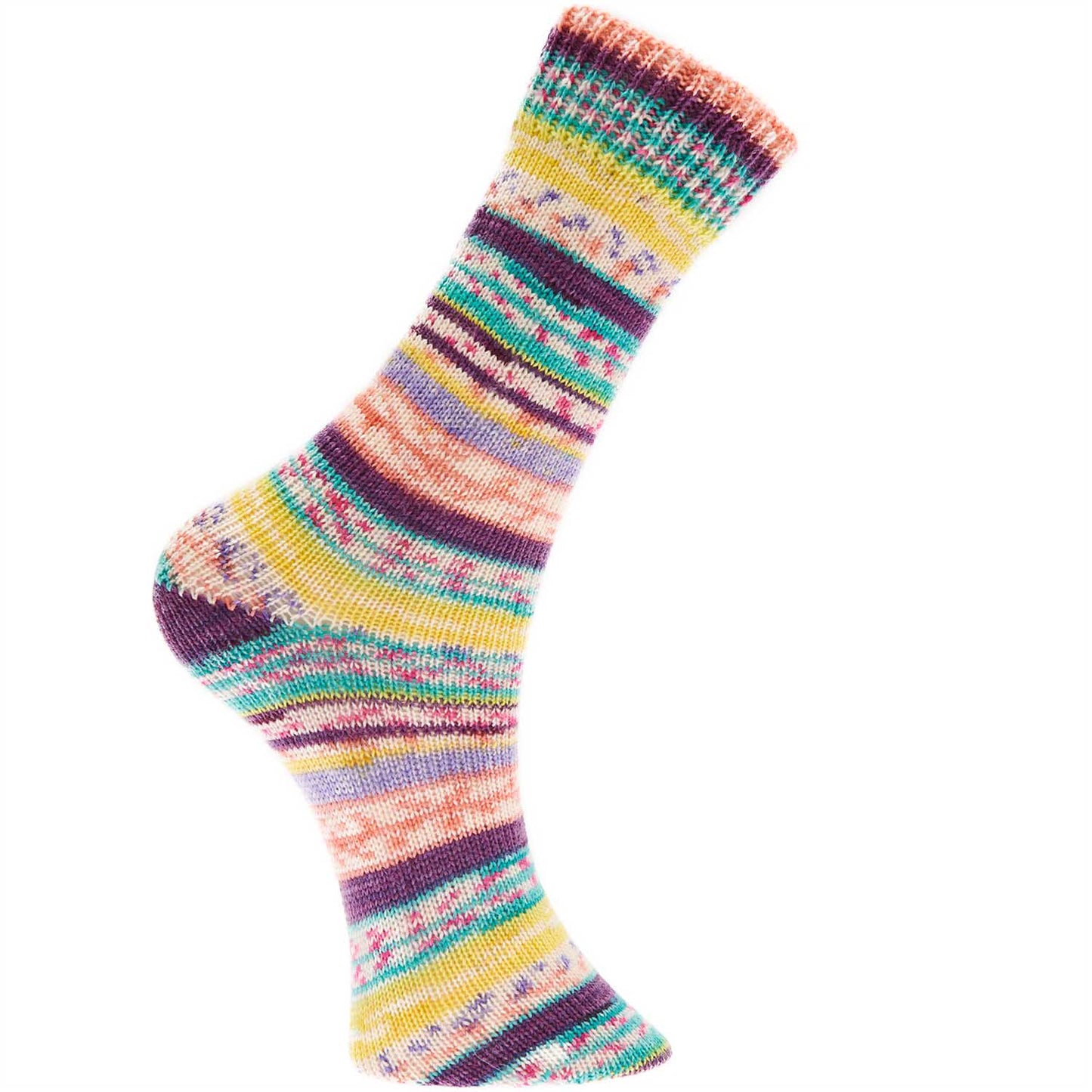 Superba Fair Isle 4 fils - saumon-turquoise