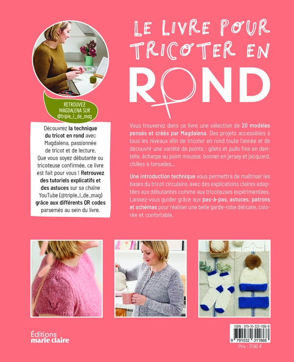 Le grand livre pour tricoter en rond : 22 modèles à tricoter