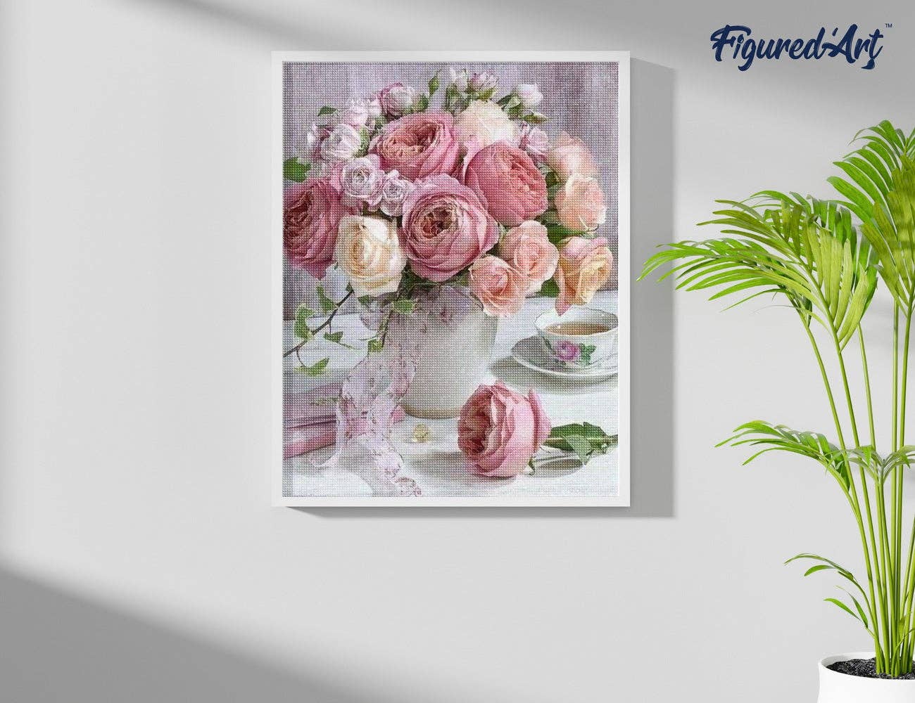 Broderie Diamant - Bouquet de Roses: Carré / 40x50cm