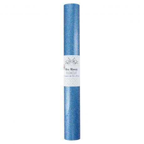 Flex paillettes atomic BLEU sparkle 50X25 CM