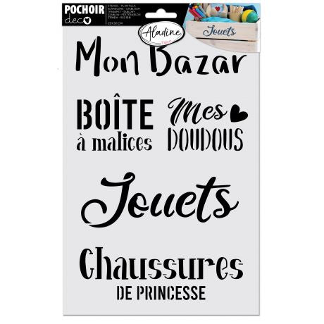 Pochoir Aladine chambre enfant 20x30cm