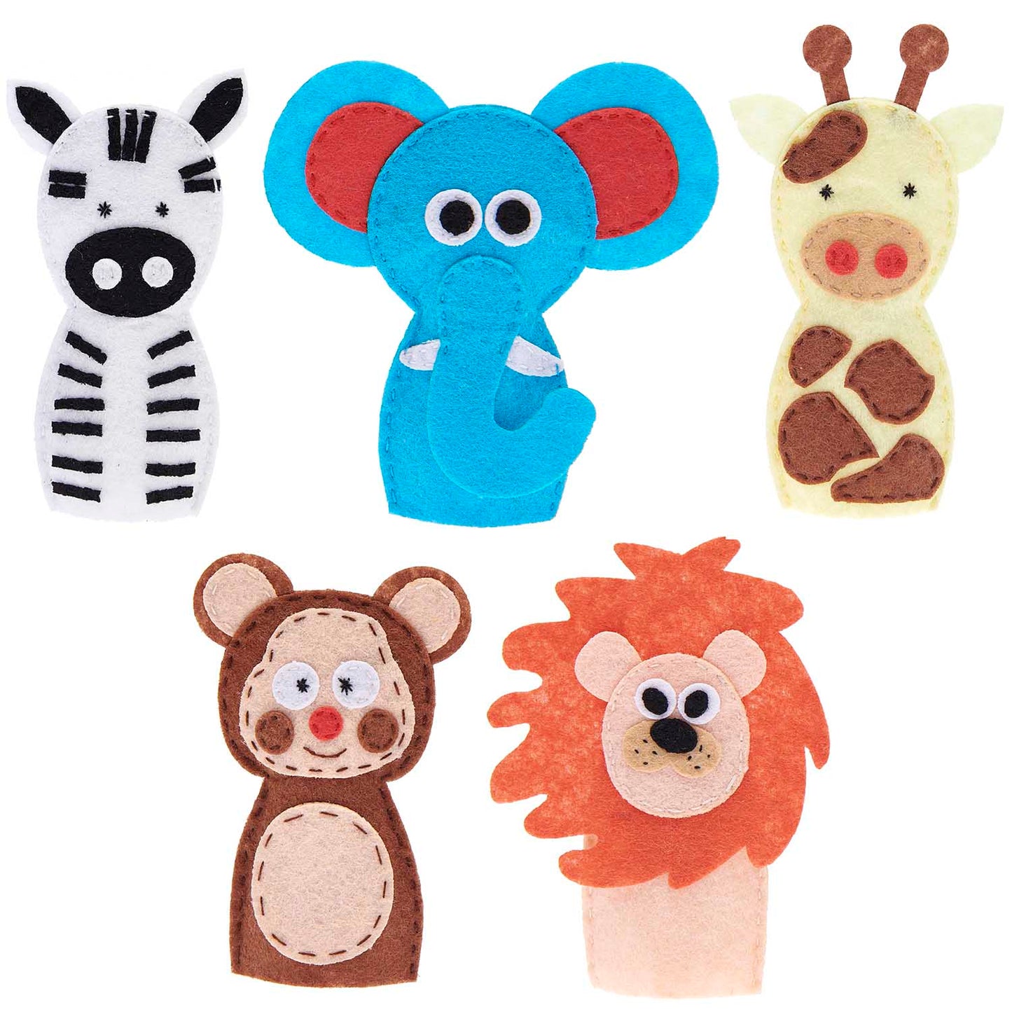 Kit de bricolage, marionnettes à doigts animaux sauvages