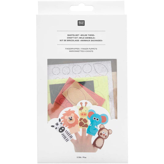 Kit de bricolage, marionnettes à doigts animaux sauvages