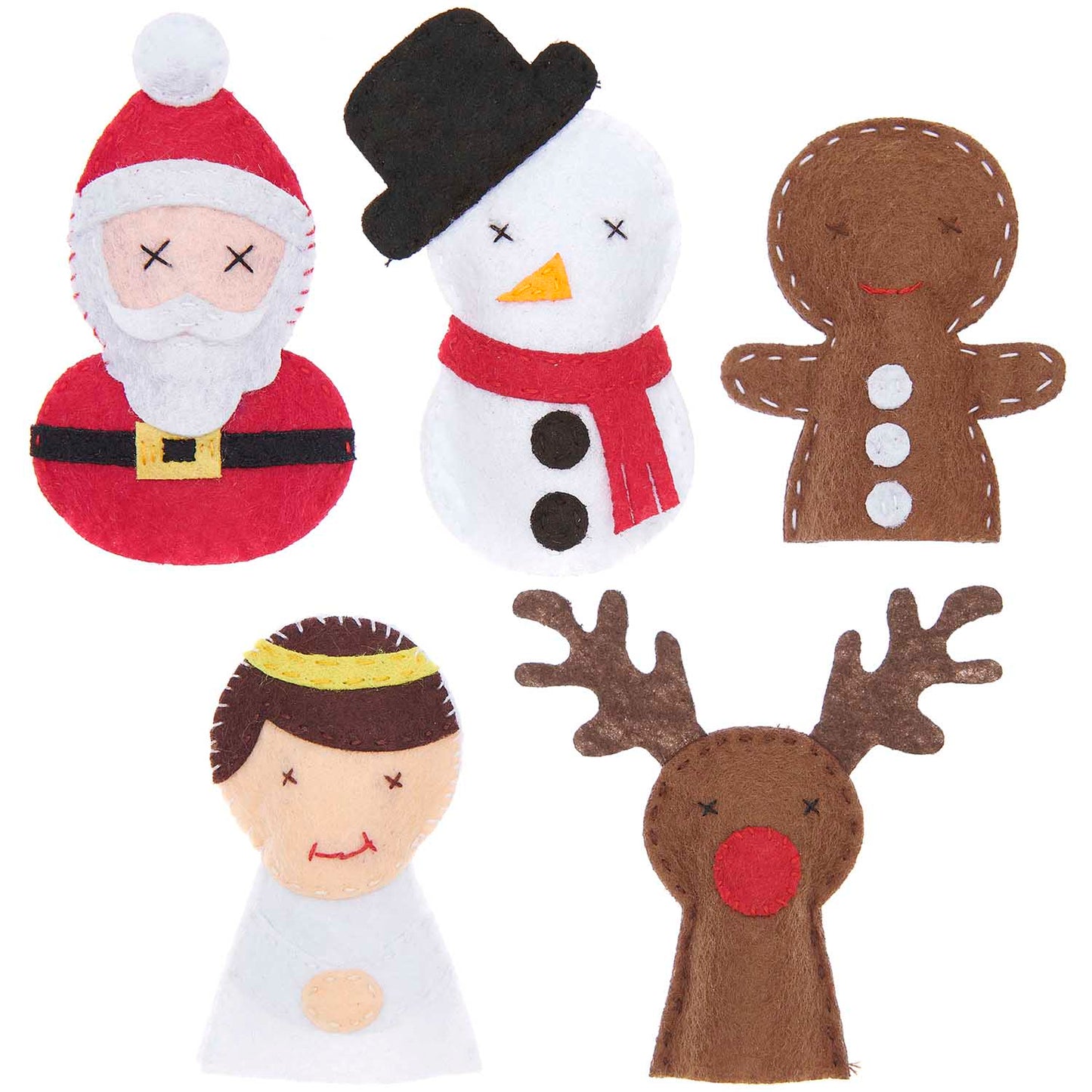 Kit de bricolage, marionnettes à doigts Noël, 5 pcs