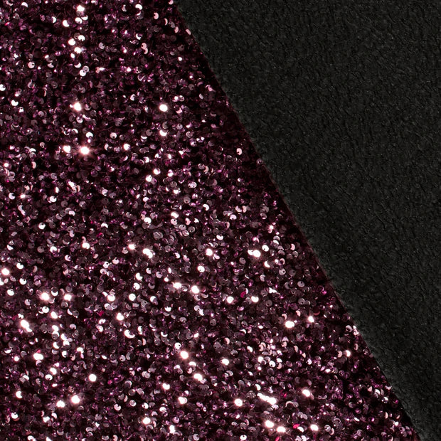 Tissu velours paillettes vieux rose