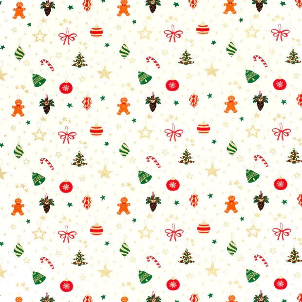Popeline de coton motif NOEL fond blanc cassé