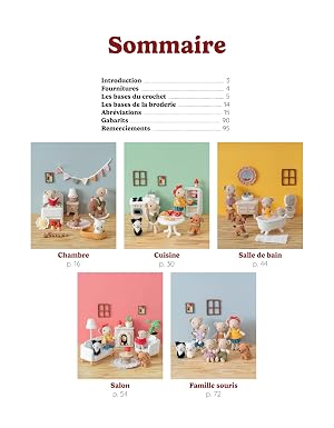 La maison de poupées de Melealine au crochet: La famille de souris et ses 35 meubles et accessoires