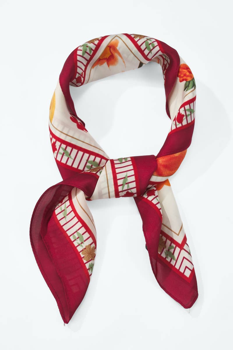 Foulard à motif 70 x 70 cm FL550: Rouge / 100% POLYESTER