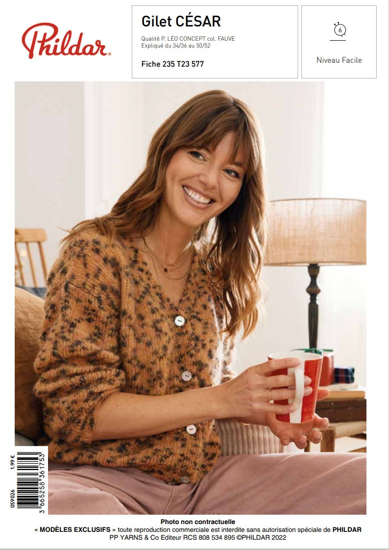 Modèle gilet femme César