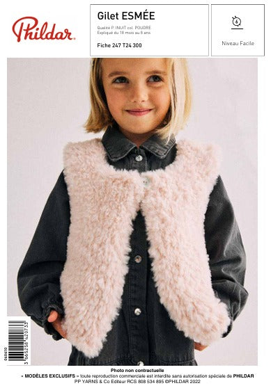 Fiche pdf Modèle Gilet Fille Esmée