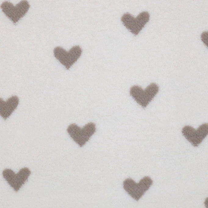Tissu Fourrure Coeurs
