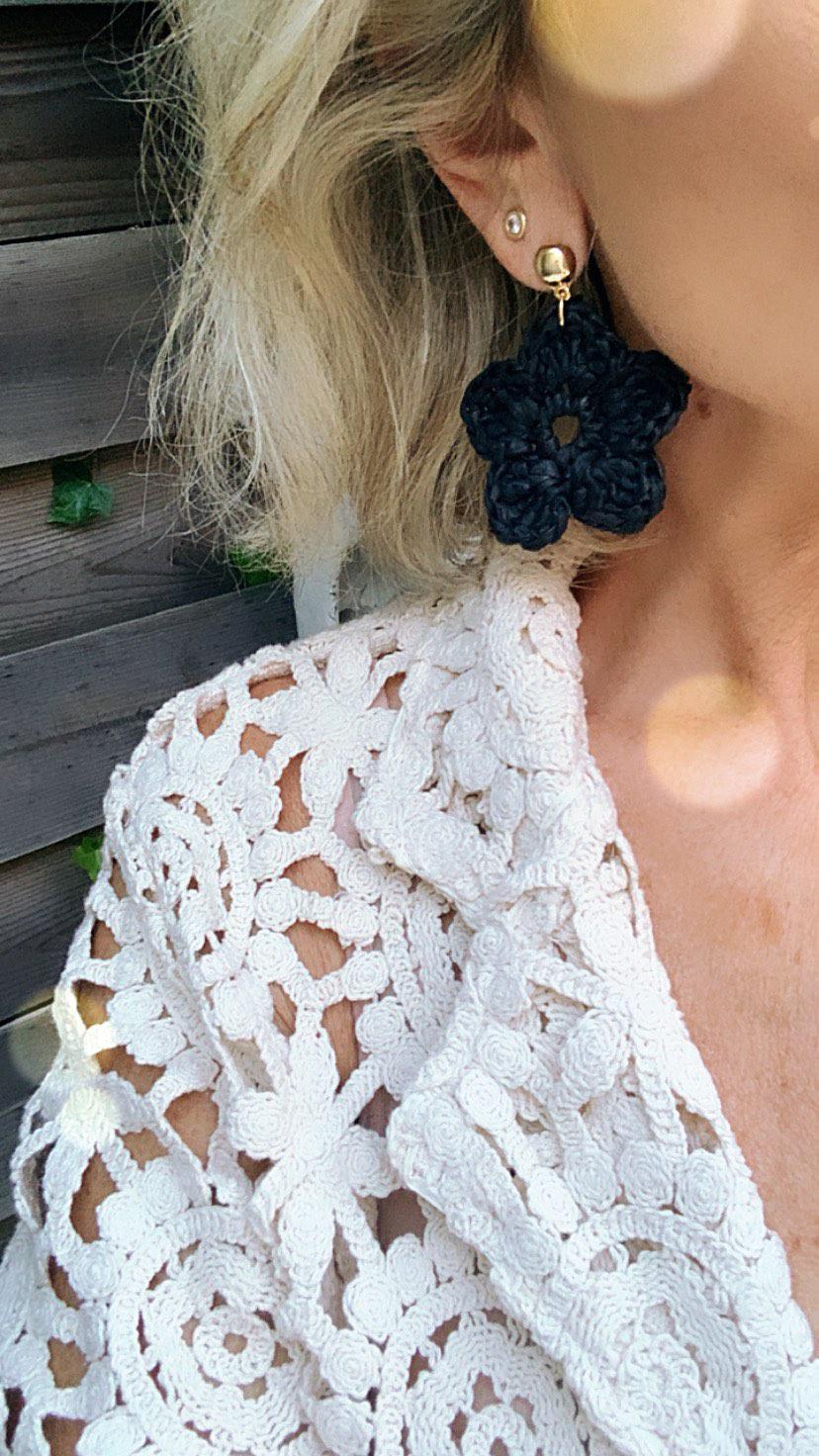 Boucle d'oreille raphia