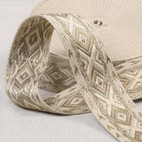 Sangle ethnique BEIGE / DORE