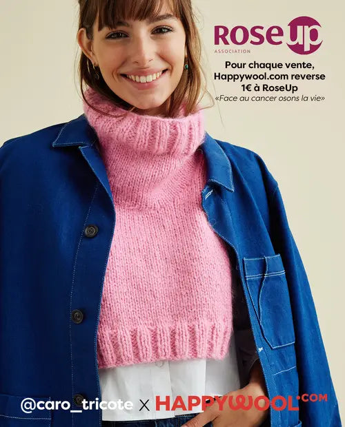 Kit Tricot Plastron Caro tricote ROSE