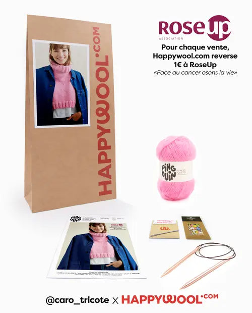 Kit Tricot Plastron Caro tricote ROSE