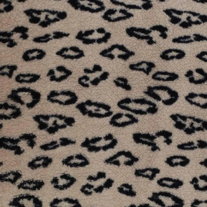 Tissu fourrure léopard beige foncé