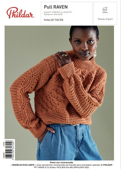 Fiche pdf Modèle pull femme Raven