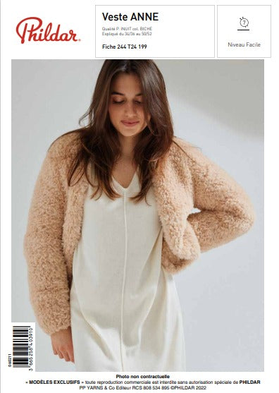 Fiche pdf Modèle Veste Femme Anne