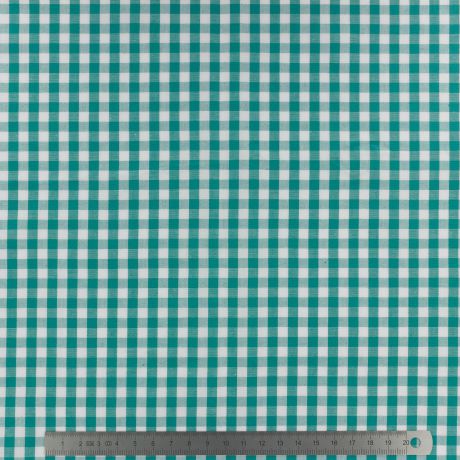 Tissu vichy popeline coton 6/6mm emeraude