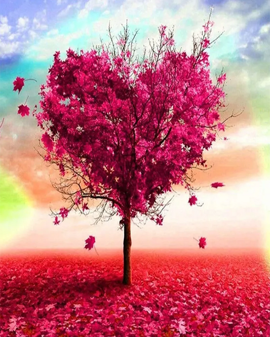 Point de Croix - Arbre Coeur: 32x40cm