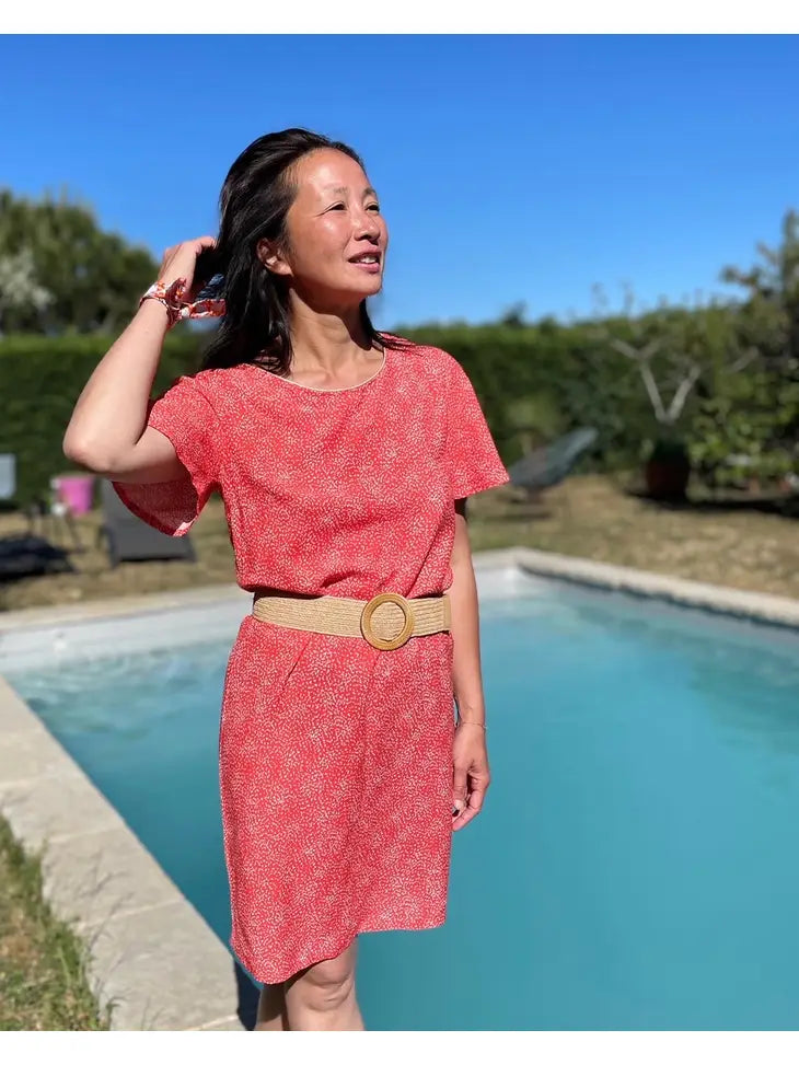 Tissu viscose Confetti orange MY DRESS MADE