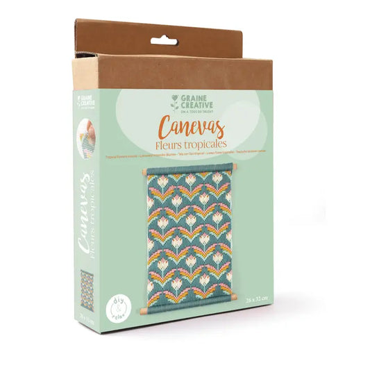 Kit canevas fleurs tropicales