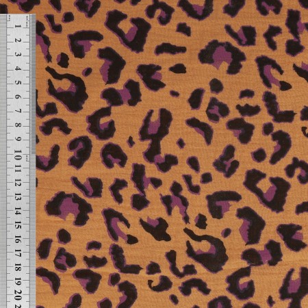 Double gaze motif léopard noir et violet