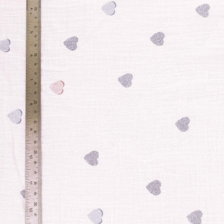 Double gaze imprimé coeur
