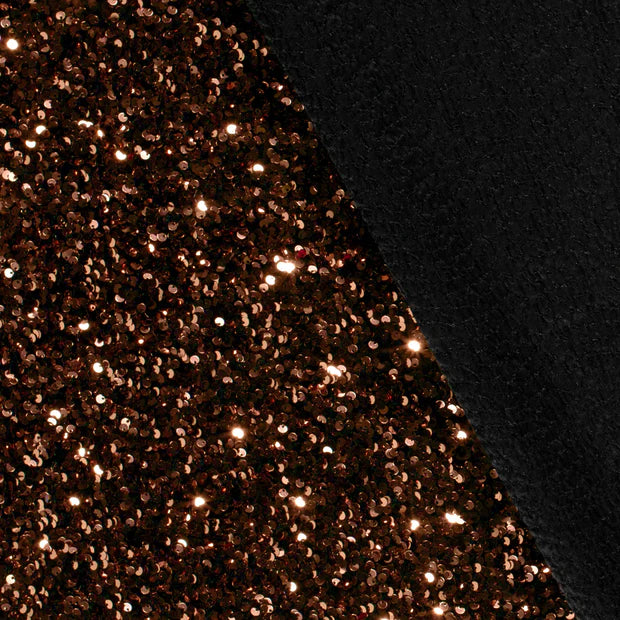Tissu velours paillettes bronze
