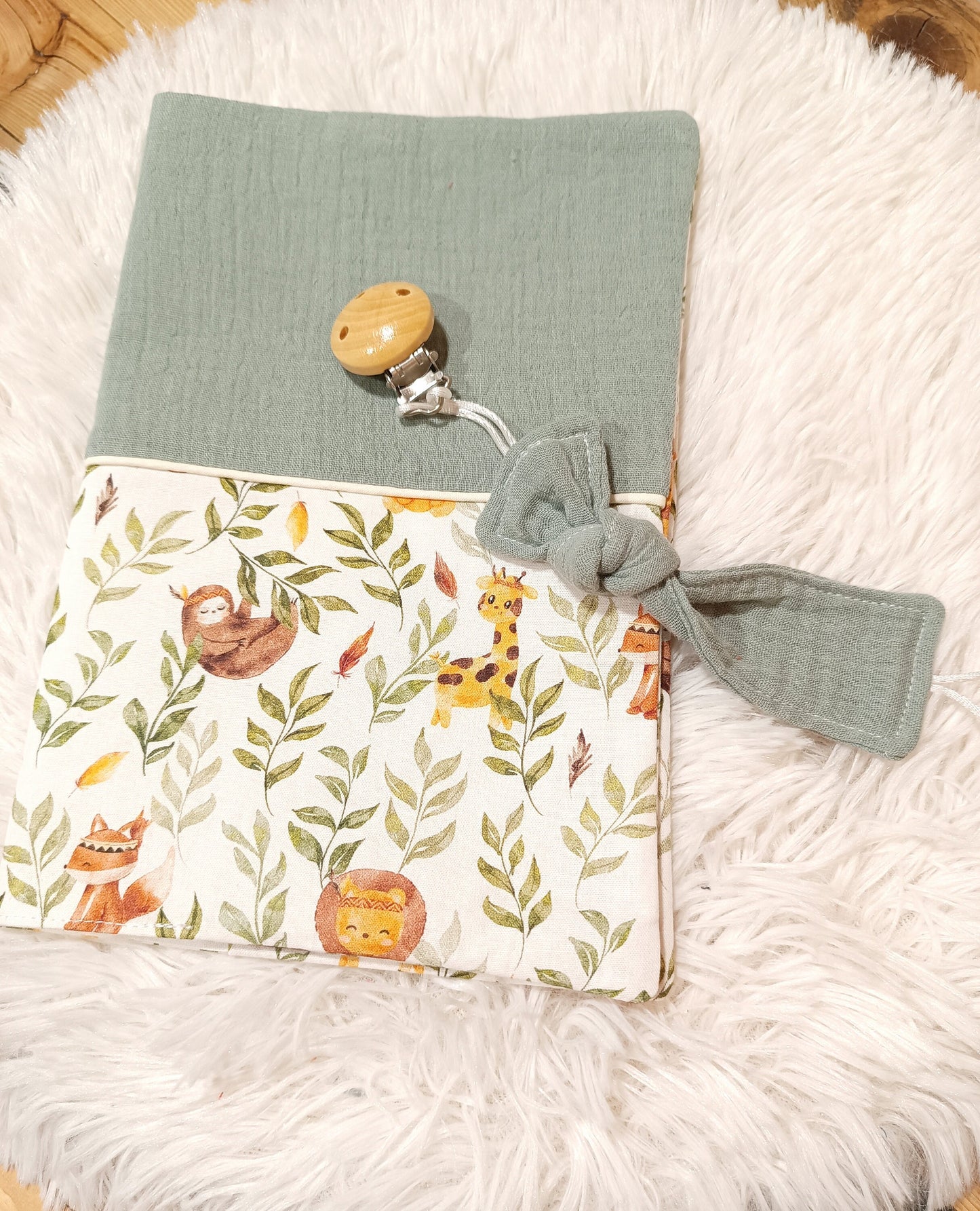 Protège carnet de santé personnalisable, cadeau naissance MODELE SAVANE