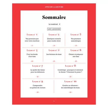 Livre apprendre la couture en 10 leçons