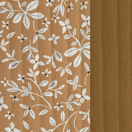 Matelassé double gaze caramel motif et uni