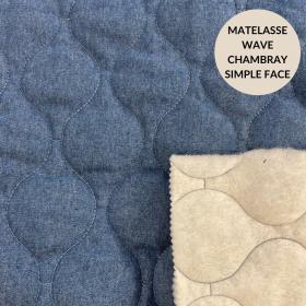 Matelassé chambray jean simple face
